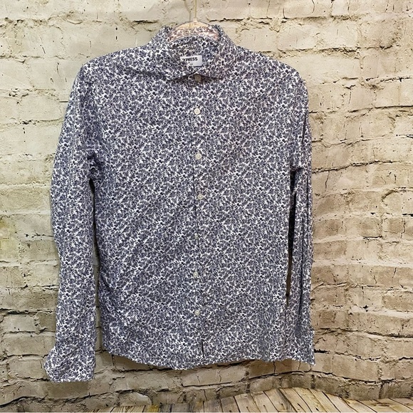 Express Extra Slim Blue Floral Button Up Shirt - Picture 1 of 5